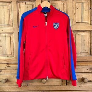 Women's Nike Large Team USA Red Full Zip Track Jacket Soccer Futbol‎